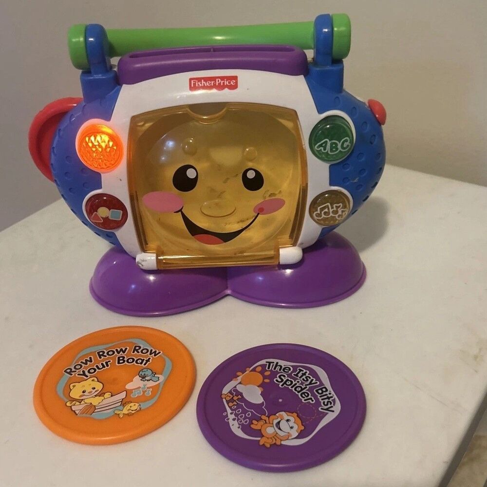 Complete Fisher-Price Laugh & Learn Sing-with-Me CD Player Music Toy 2008 2 Disk